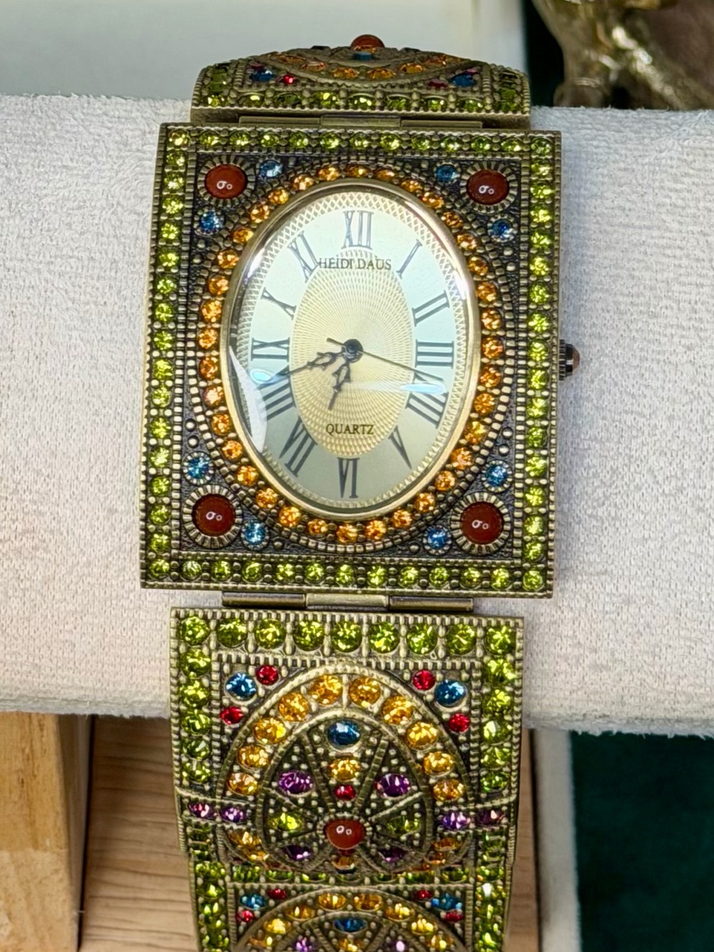 RETIRED HEIDI DAUS Divinely Deco Panel Watch Swarovski Crystal WORKING CONDITION